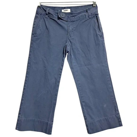 Old Navy Wide Leg Pants Womens Size 2 Blue 100% Cotton Lightweight Comfortable C - Picture 1 of 9